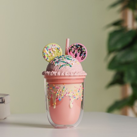 Gobelet Isotherme 300ML avec Paille et Couvercle Transparent