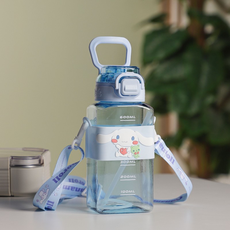 Gourde d'eau 600ML avec Paille et Sangle