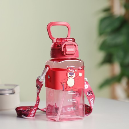 Gourde d'eau 600ML avec Paille et Sangle