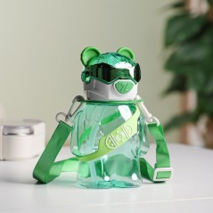 Gourde d'eau 700ml avec Paille et Sangle Vert
