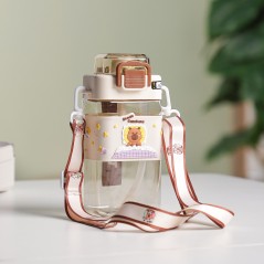 Gourde d'eau 600ML avec Paille et Sangle