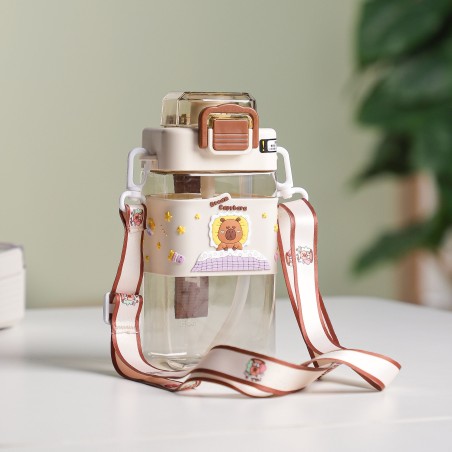 Gourde d'eau 600ML avec Paille et Sangle