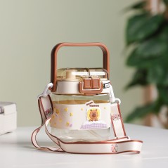 Gourde Eau 600ML avec Paille et Sangle