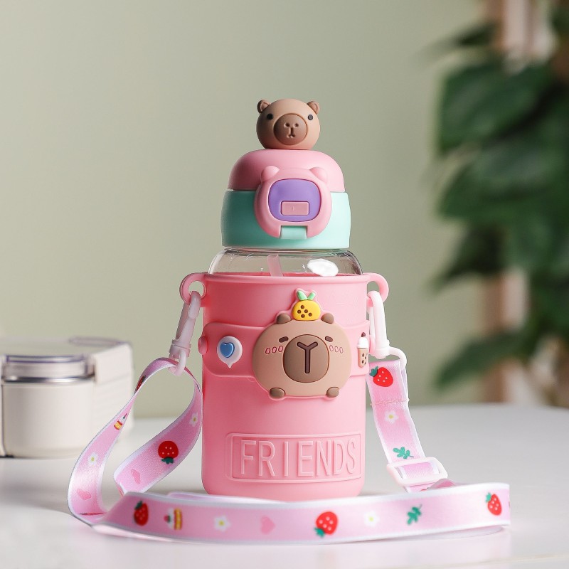 Gourde d'eau 550ML avec Paille et Sangle