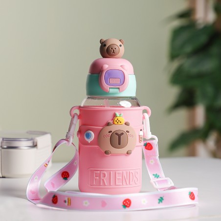 Gourde d'eau 550ML avec Paille et Sangle