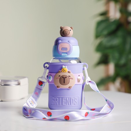 Gourde d'eau 550ML avec Paille et Sangle