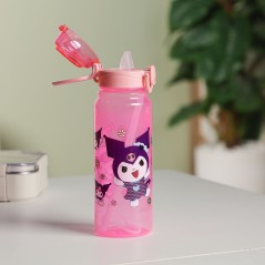 Gourde d'eau 550ML avec Paille Rose