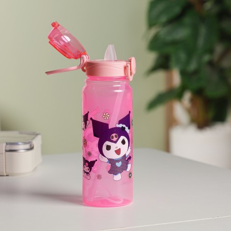 Gourde d'eau 550ML avec Paille Rose