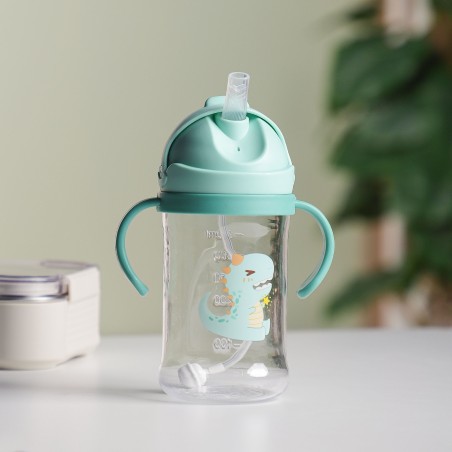 Gourde d'eau 350ml avec Paille Vert