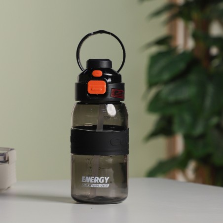 Gourde d'eau 370ML avec Paille Noir