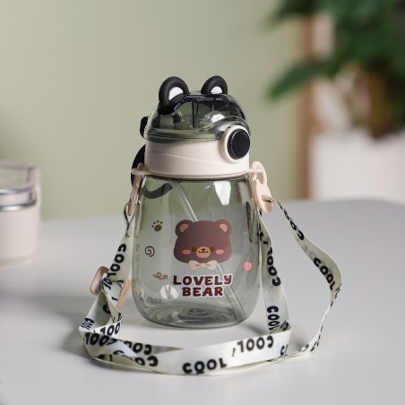 Gourde d'eau 550ML avec Paille et Sangle