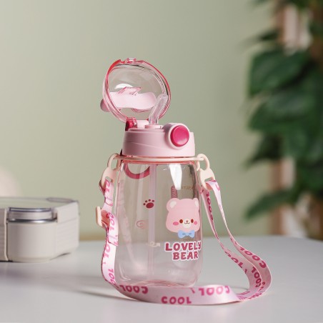 Gourde d'eau 680ML avec Paille et Sangle