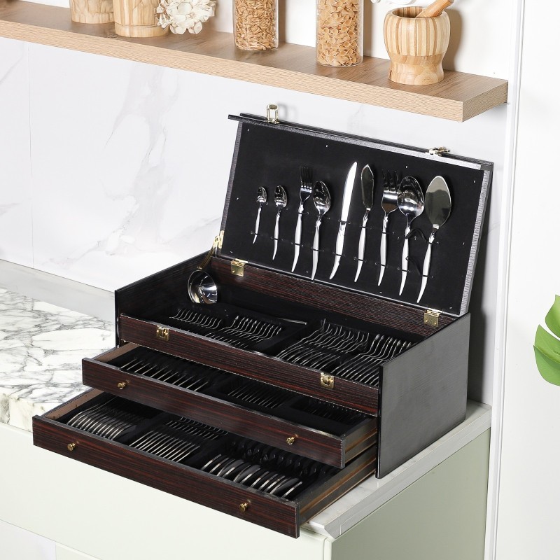 Coffret Ménagère 125 Pièces en Inox 18/10 Rond - ABM