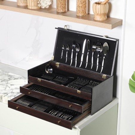 Coffret Ménagère 125 Pièces en Inox 18/10 Rond - ABM