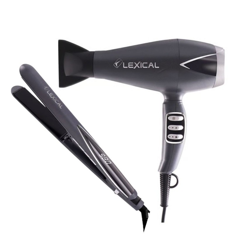 Coffret Sèche-cheveux & Lisseur  2000W 55W - Lexical LGW-5820
