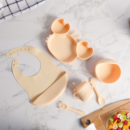 Set Repas Bébé en Silicone 6 Pièces Incassables