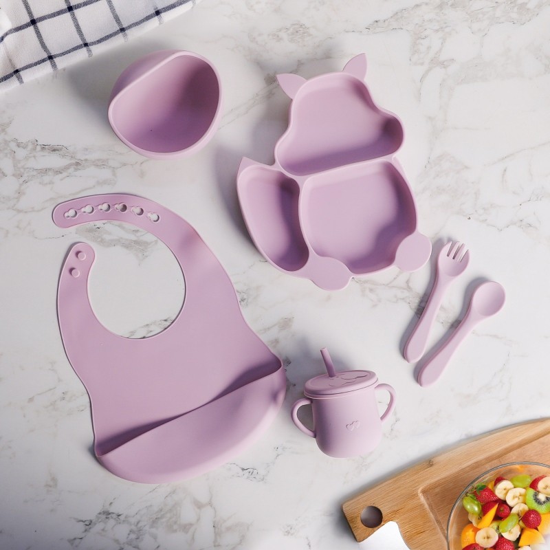 Set Repas Bébé en Silicone 6 Pièces Incassables