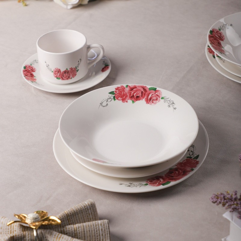 Service à Table 20 Pièces en Porcelaine - Floral Rose Service à Table 20 Pièces en Porcelaine - Floral Rose