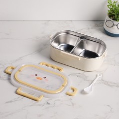 Lunch Box avec Compartiments Inox Jaune