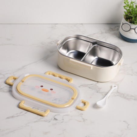 Lunch Box avec Compartiments Inox Jaune