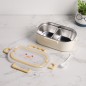 Lunch Box avec Compartiments Inox Jaune
