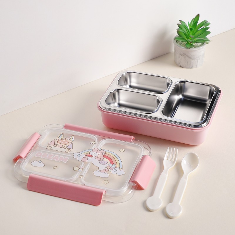 Lunch Box avec Compartiments Inox & Couvercle Hermétique