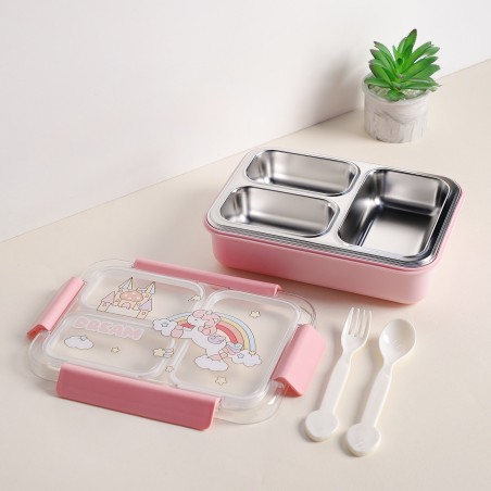 Lunch Box avec Compartiments Inox & Couvercle Hermétique