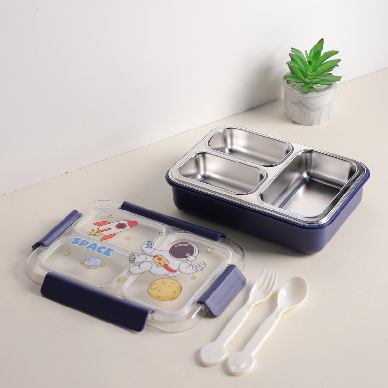 Lunch Box avec Compartiments Inox & Couvercle Hermétique
