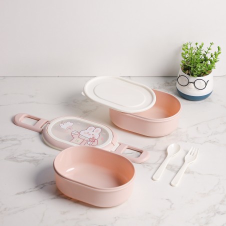 Lunch Box 2 Niveaux avec Couverts