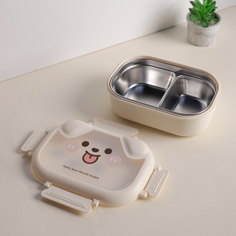 Lunch Box avec Compartiments Inox Beige Lunch Box avec Compartiments Inox Beige