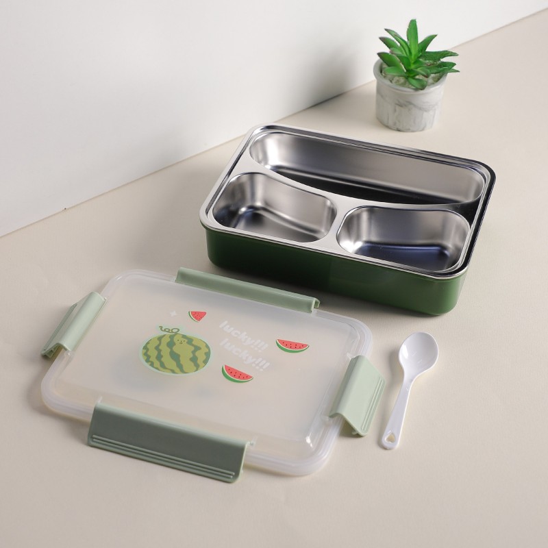 Lunch Box avec Compartiments Inox & Couvercle Hermétique