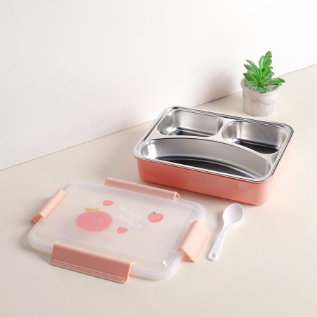 Lunch Box avec Compartiments Inox & Couvercle Hermétique