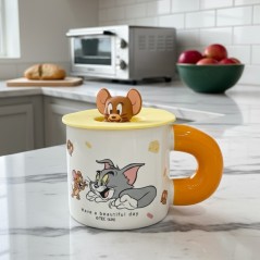 Mug Café en Céramique avec Paille Tom & Jerry
