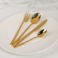 Coffret de Couverts en Acier Inoxydable Doré 24 Pièces