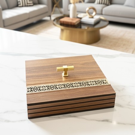 Boîte de Rangement Design en Bois – Beige