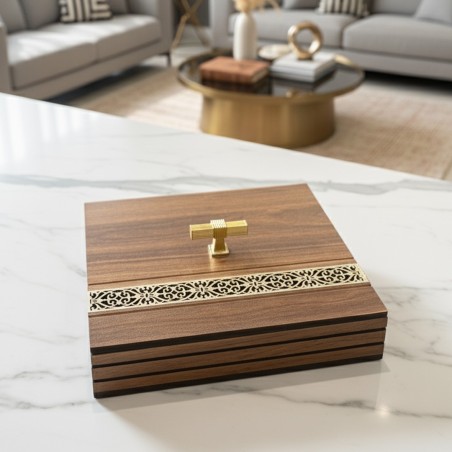 Boîte de Rangement Design en Bois – Marron