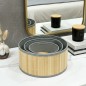 Série de 3 Paniers de Rangement Ovales en Bambou