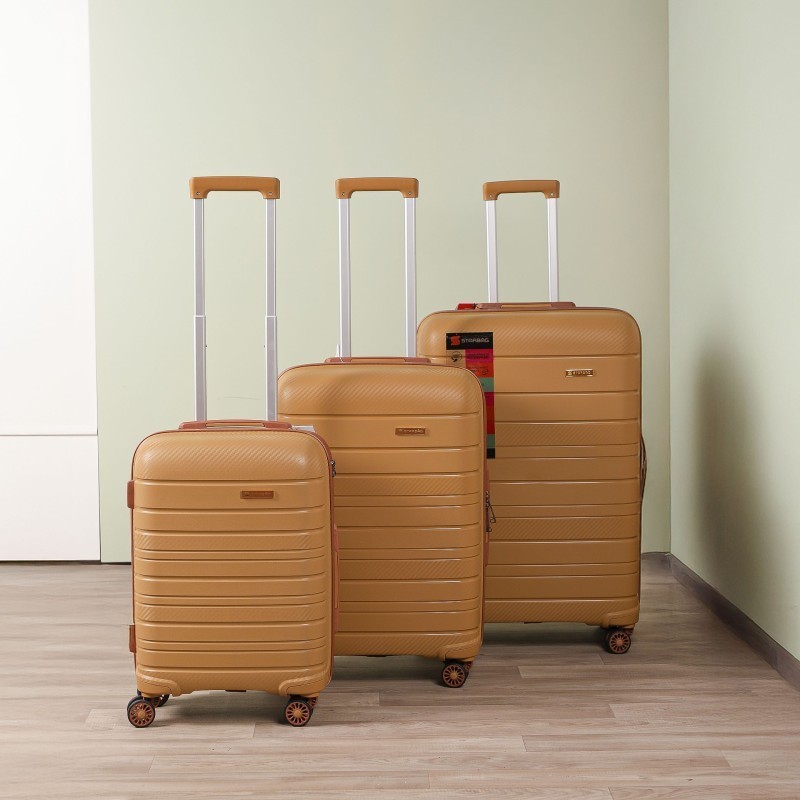 Série de 3 Valises en Polypropylène Incassable Caramel - Starbag