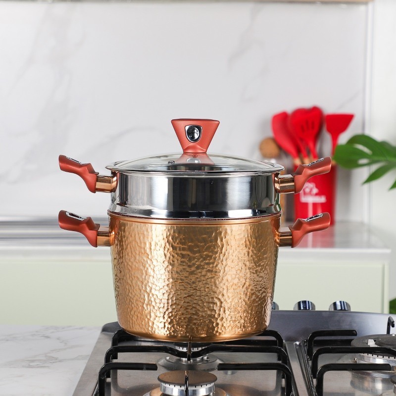 Couscoussier 4L 3 pièces en granite - Effet Cuivre