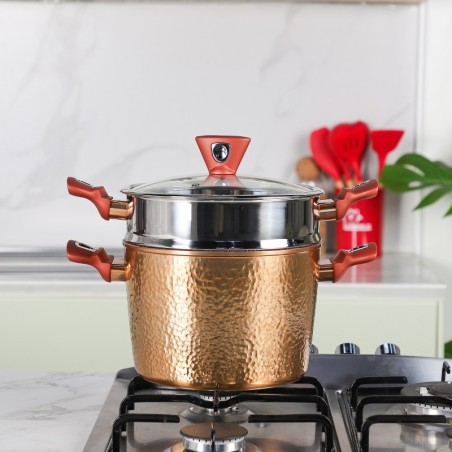 Couscoussier 4L 3 pièces en granite - Effet Cuivre