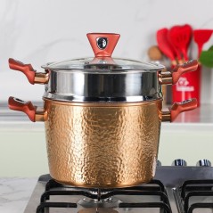 Couscoussier 8L 3 pièces en granite - Effet Cuivre