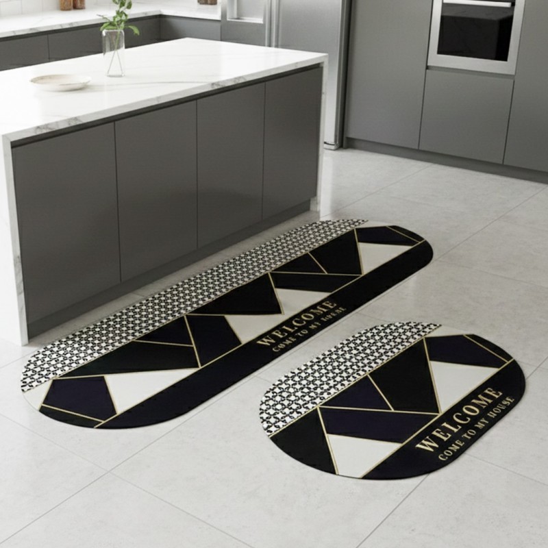 Set de 2 Tapis Salle de Bain Antidérapants