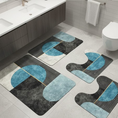Set de 4 Tapis Salle Bain Antidérapants