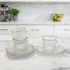 Service à Café au lait en Verre 12 Pièces