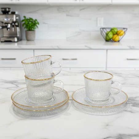 Service à Café au lait en Verre 12 Pièces