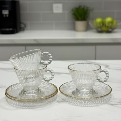 Service à Café au lait en Verre 12 Pièces