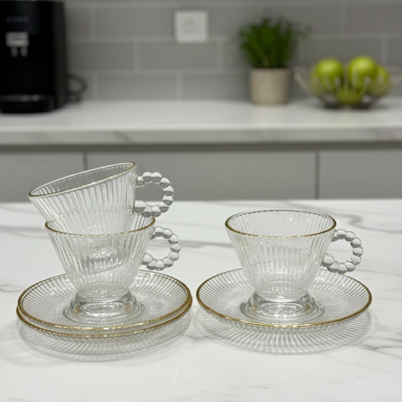 Service à Café au lait en Verre 12 Pièces