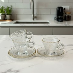 Service à Café au lait en Verre 12 Pièces