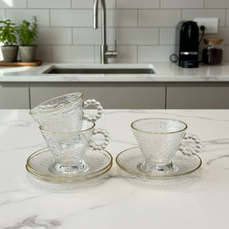 Service à Café au lait en Verre 12 Pièces