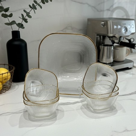 Service à Salade en Verre 7 Pièces